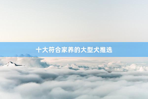十大符合家养的大型犬推选